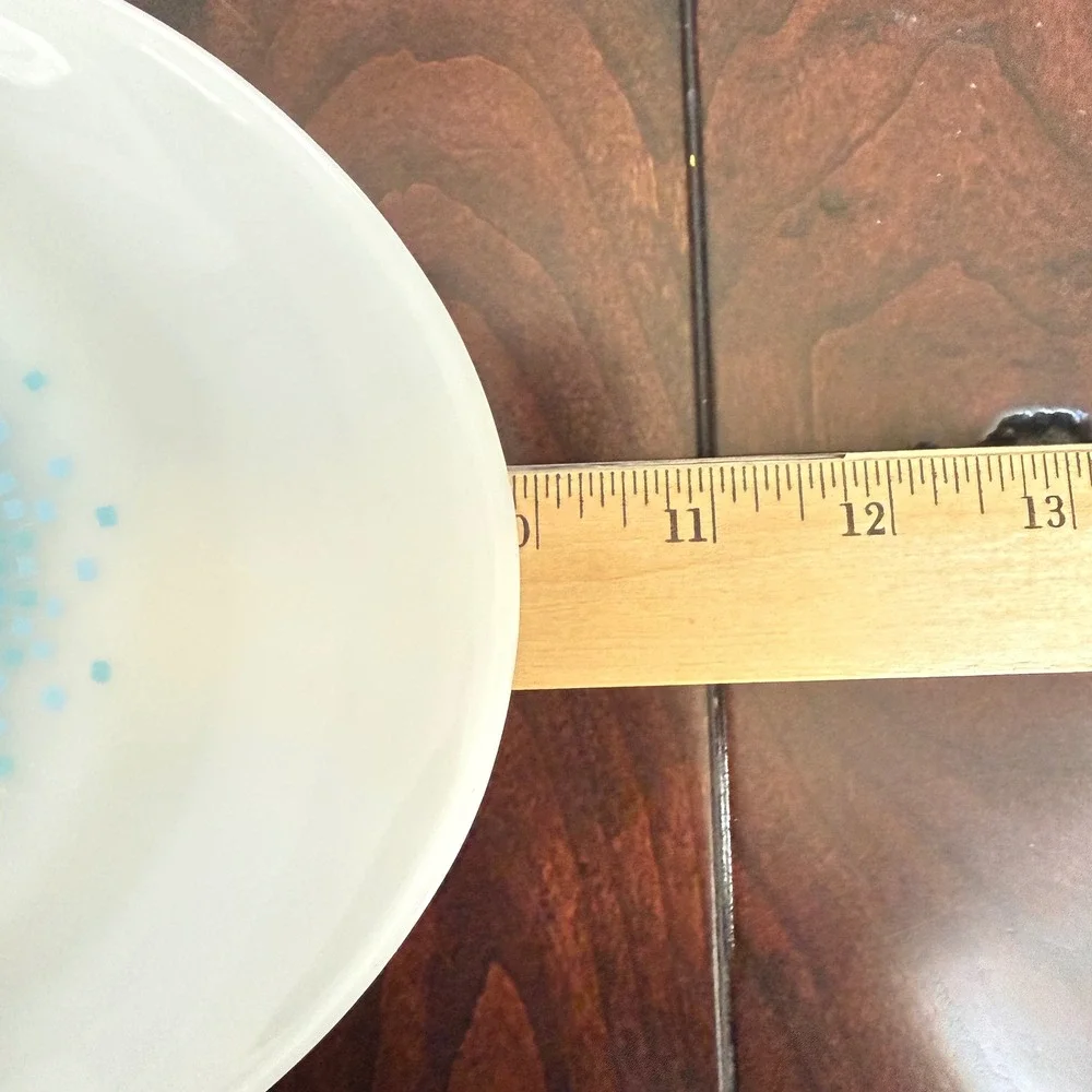 Vtg. Fire-King Blue Star Mosaic Milk Glass Snack Plates Set of 4 Anchor Hocking
